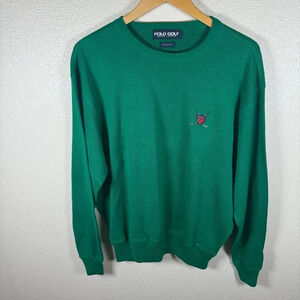 Polo Ralph Lauren Golf Green Crewneck Pullover Sweater Embroidered Size M